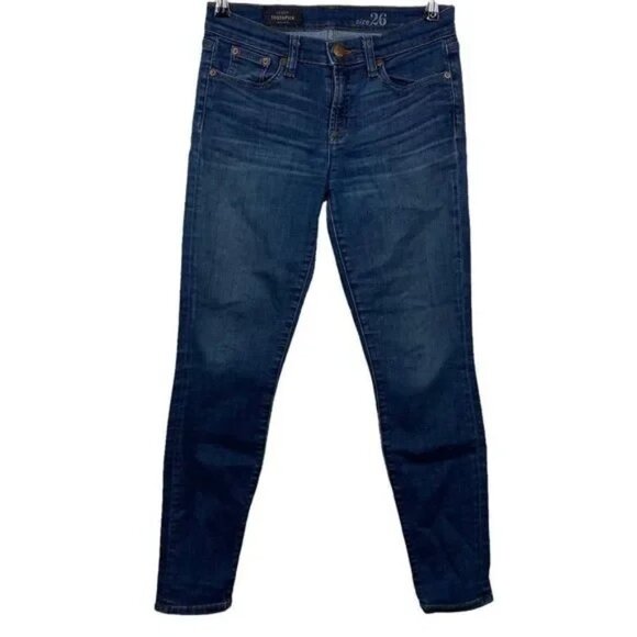 J. CREW WOMEN'S TOOTHPICK STRETCH JEANS 26-EUC - Picture 1 of 5